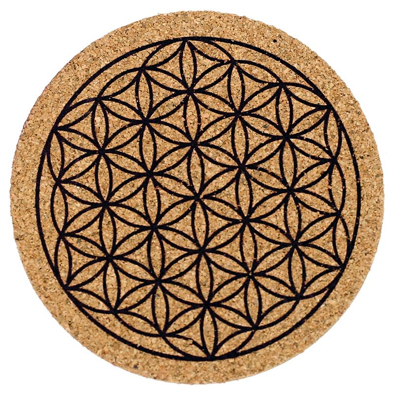 Flower of Life Coaster Cork Set of 6 pcs