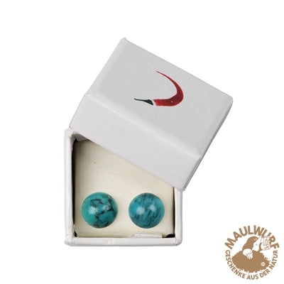 Stud earrings turquoise ball, 6mm