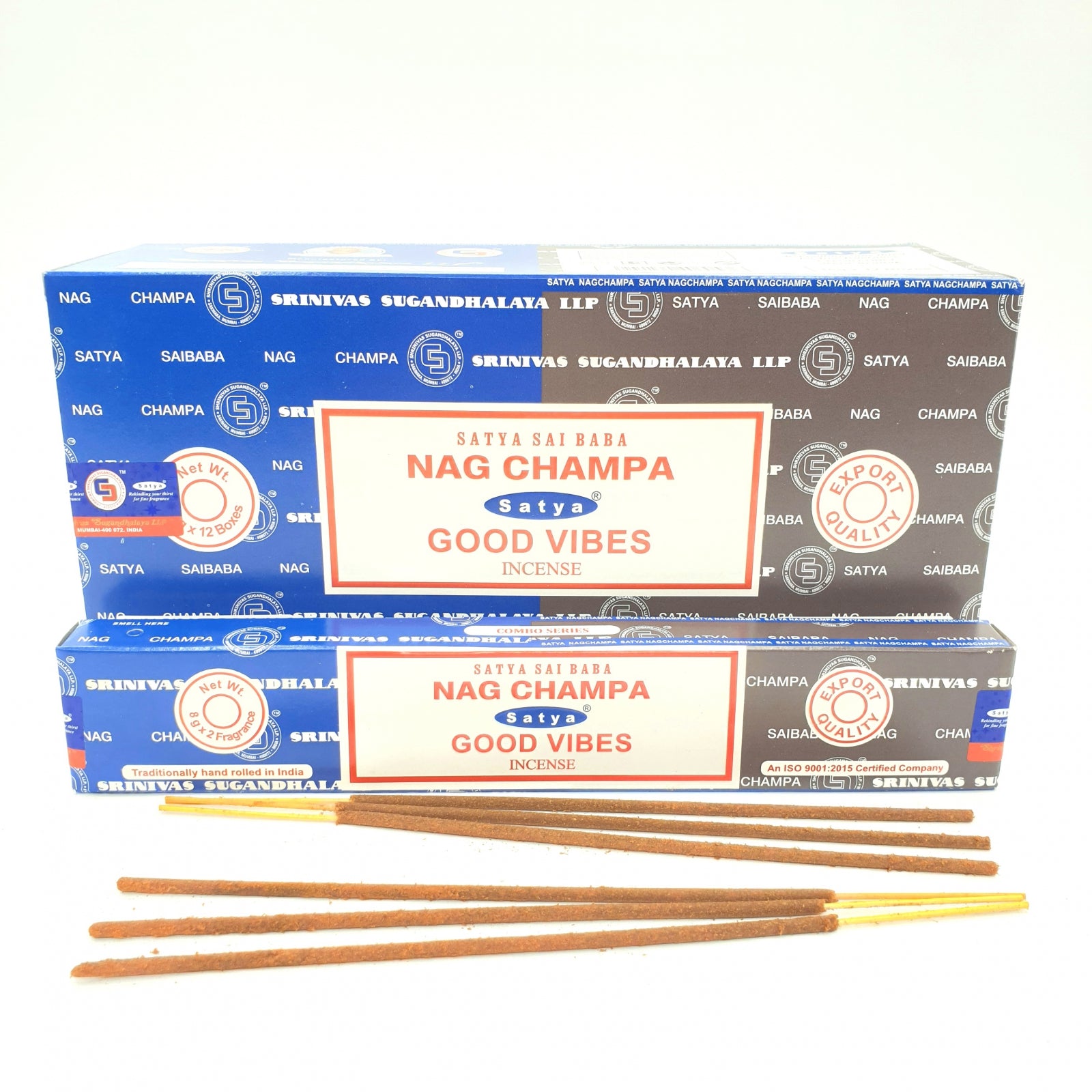 Satya Nag Champa und Good Vibes Räucherstäbchen Doppelpack
