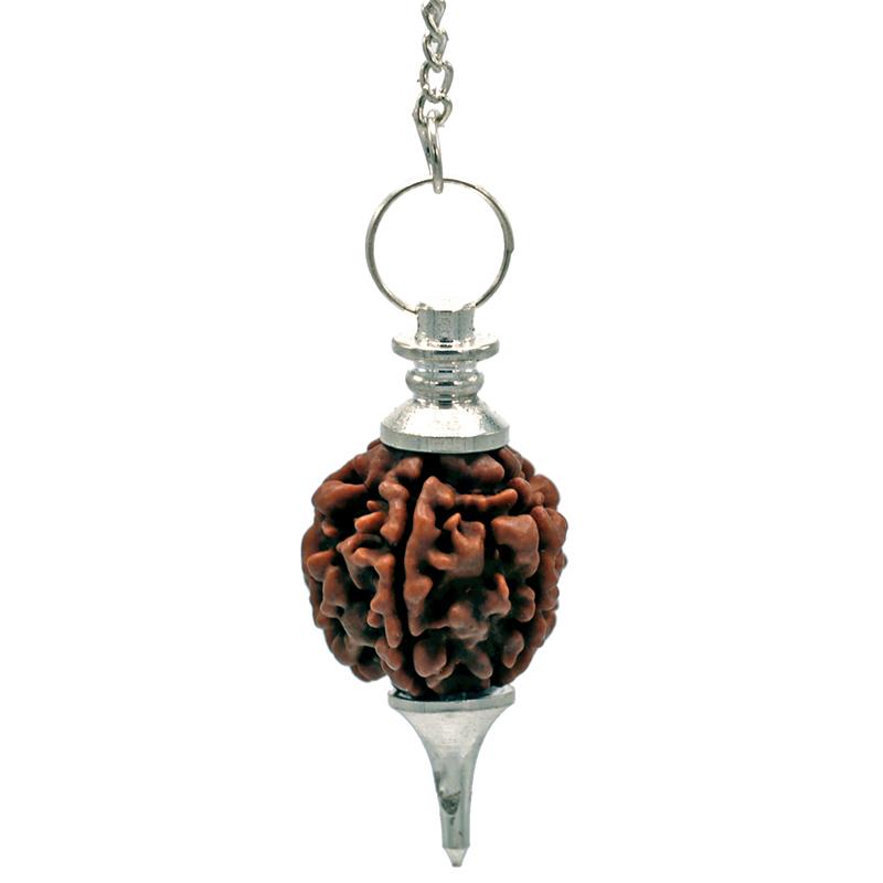 Rudraksha pendulum silver colored