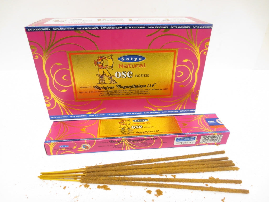 Satya Natural Rose Räucherstäbchen Verpackung