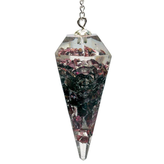 Orgonite pendulum garnet with pointed facet
