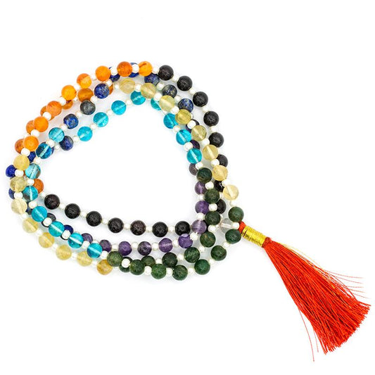 Mala 7 Chakra Stones A Quality 108 Beads Bag