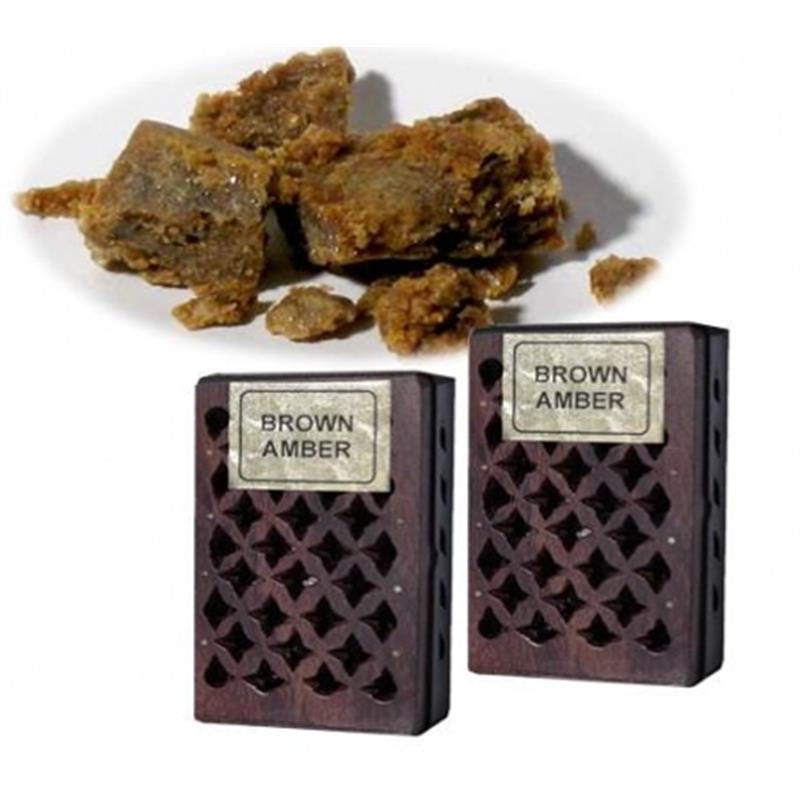 Amber resin mixture in a wooden box