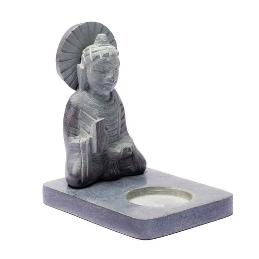 Teelicht-Halter Speckstein Buddha