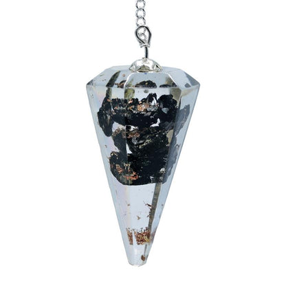 Orgonite pendulum black tourmaline with facet