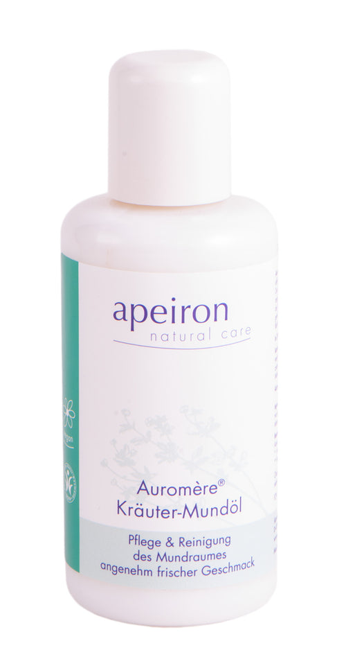 Apeiron Auromère ayurvedisches Kräuter-Mundöl in der Flasche