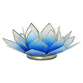 Lotus tea light holder blue/white gold colored
