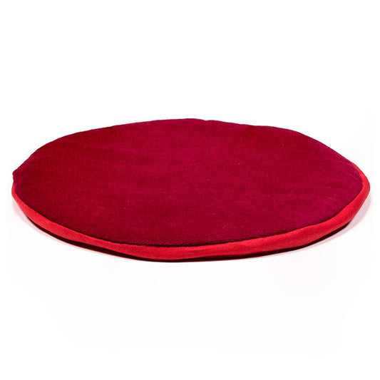 Flat cushion for singing bowl round red