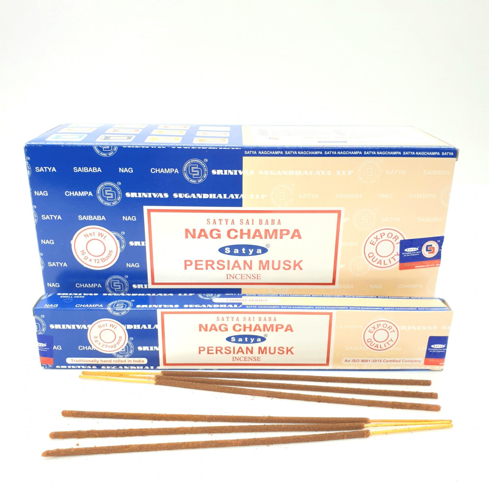 Satya Nag Champa und Persian Musk Räucherstäbchen Doppelpack