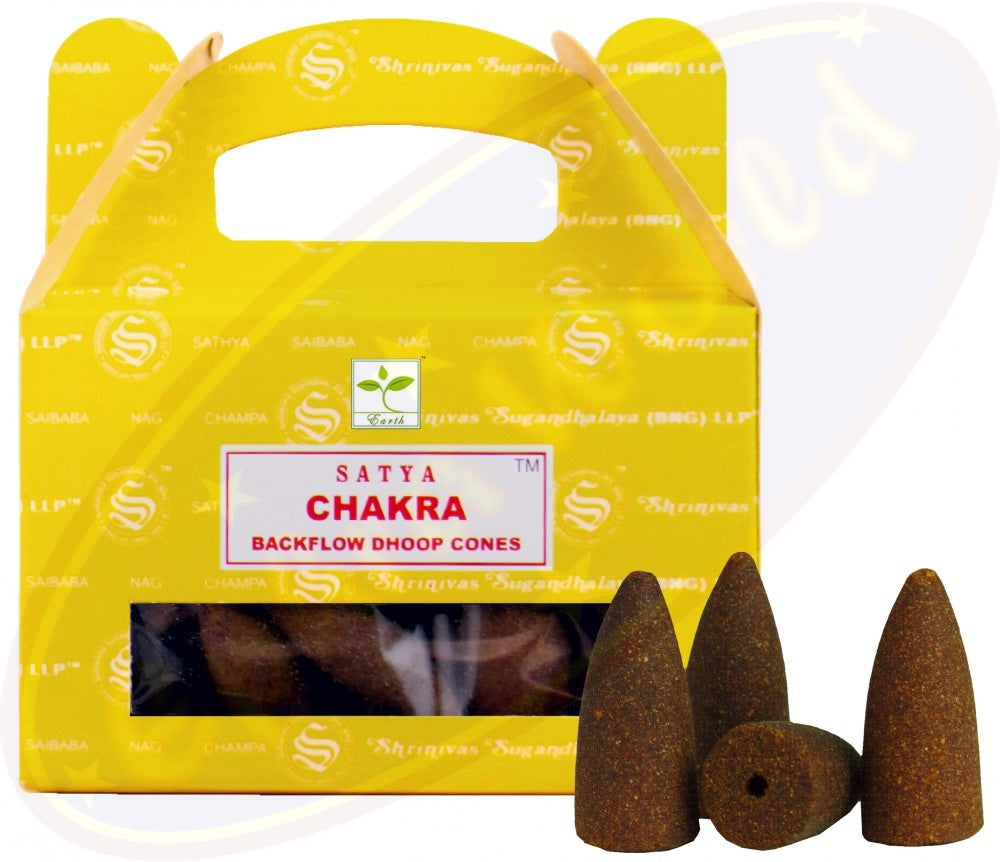 Satya Chakra Rückflusskegel: Energiezentren in Duft und Farbe
