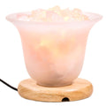 Rose quartz salt crystal lamp