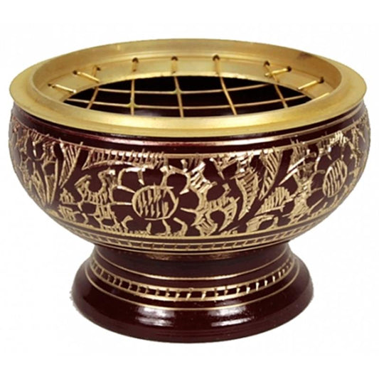 Brown brass incense burner