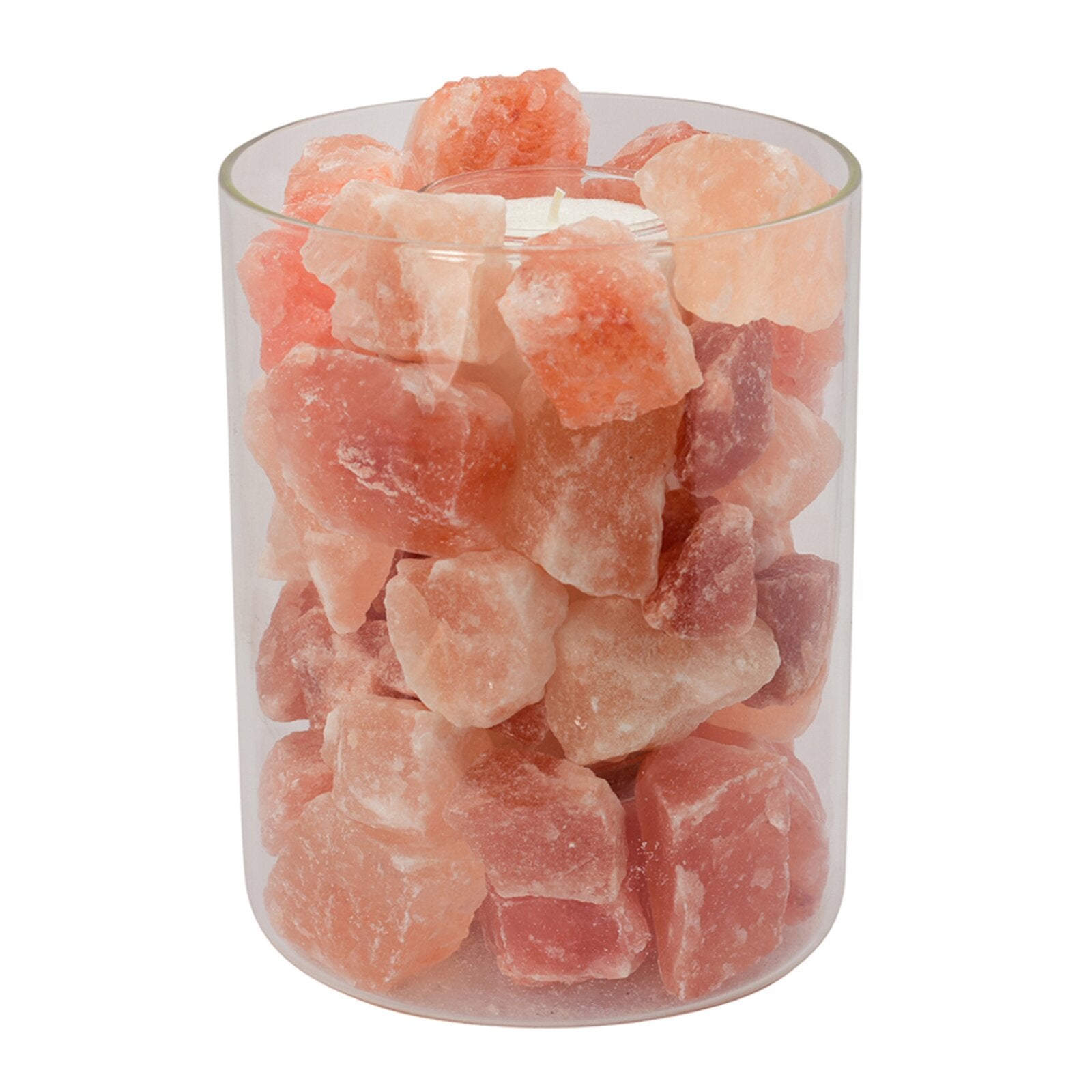 Salzkristall Deko "FEUER im Glas" (Ø ca. 14 cm, Höhe ca. 19 cm)