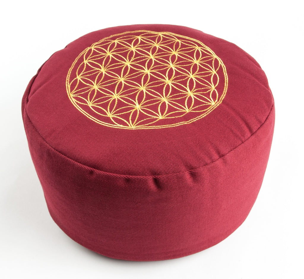 Flower of Life meditation cushion red