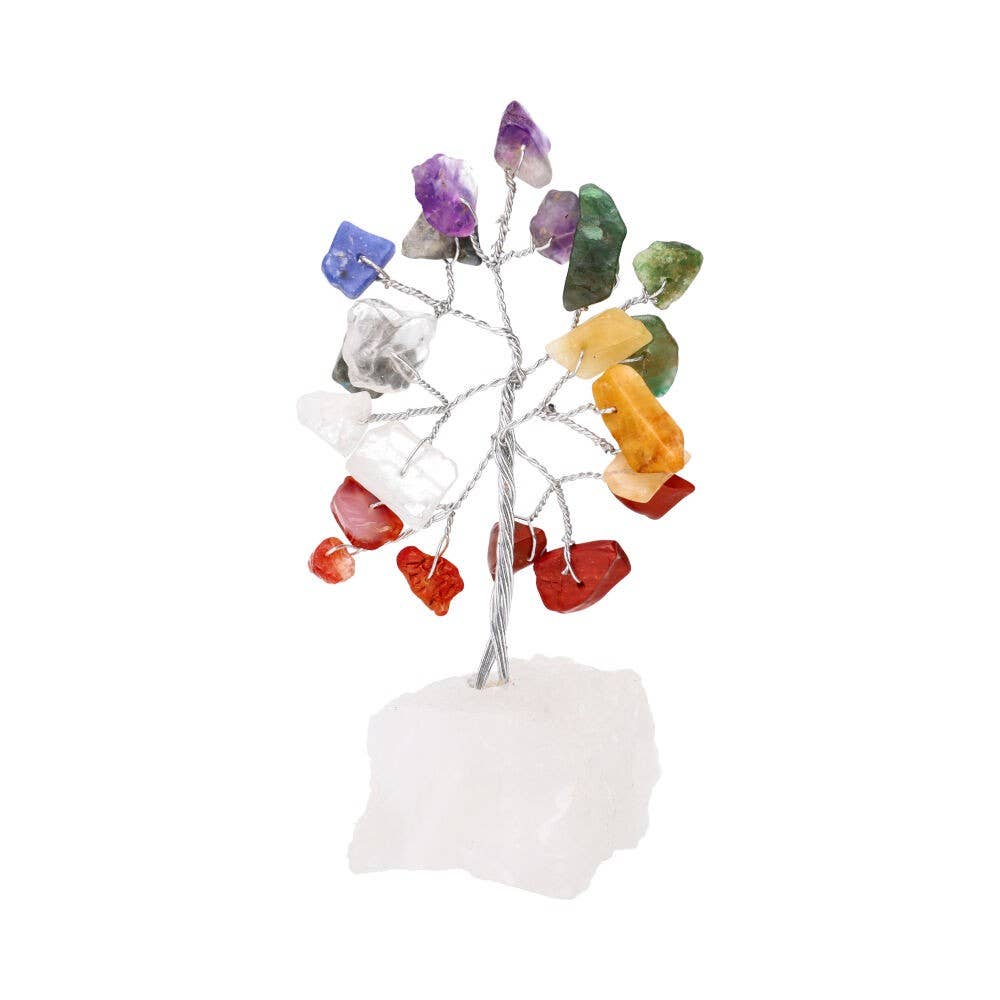Mini chakra tree with quartz base