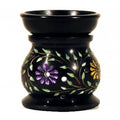 Fragrance lamp Flowers black soapstone