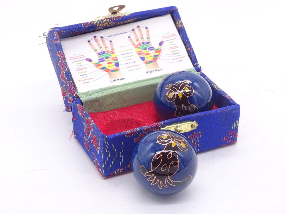 Qi-Gong balls owl blue 3.5 cm 
