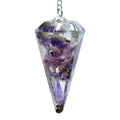 Orgonitpendel mit Amethyst – facettiert, spitz zulaufend, ca. 4 cm