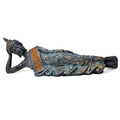 Phoenix liegender Thai-Buddha im Antik-Look mit Bodhi-Blättern