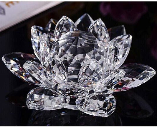Sehr schöne kristallene Lotusblüte - 13 cm