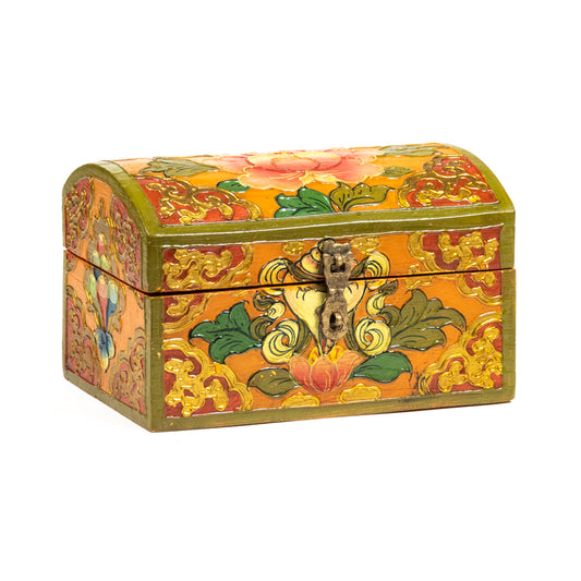 Tibetan treasure chest with lotus small