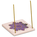 Incense holder sandstone mandala flower 