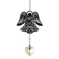 Angel and rainbow crystal hearts