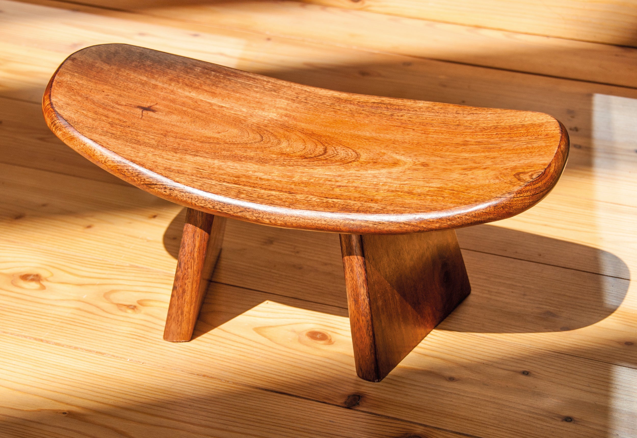Wooden meditation stool