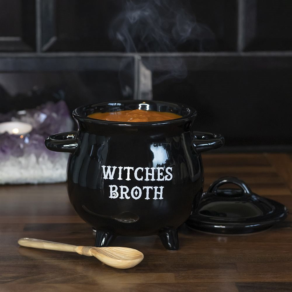 Soup cup - witch's cauldron with spoon - soup bowl magic witchcraft