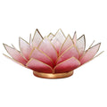 Lotus tea light holder red/pink gold colored