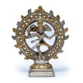 Phoenix zweifarbige Shiva-Nataraja-Figur aus Messing mit Doppelring