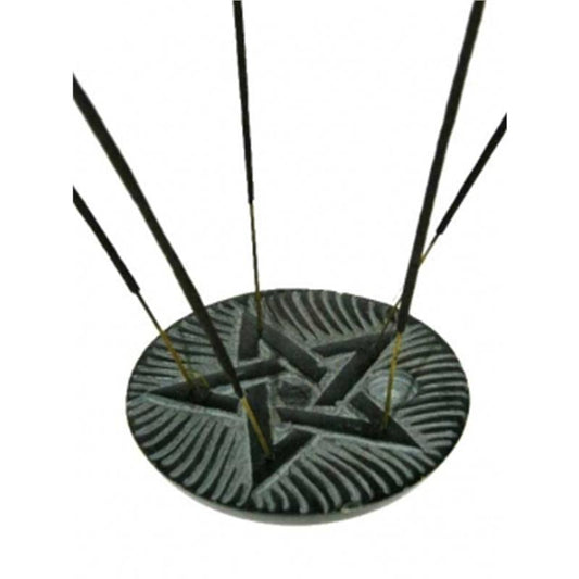 Incense stick holder pentagram soapstone 