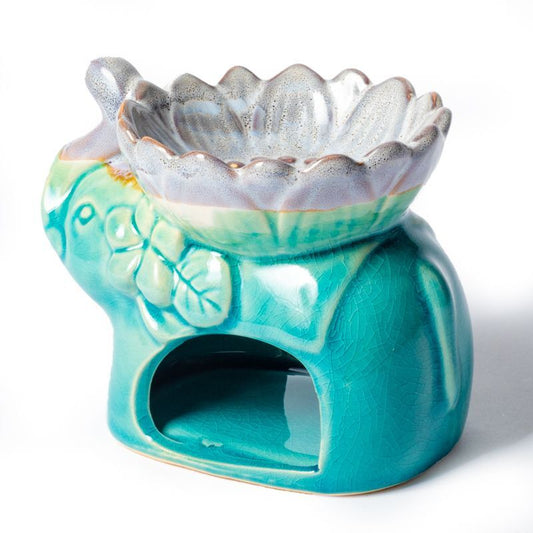 Aroma oil and wax burner elephant turquoise