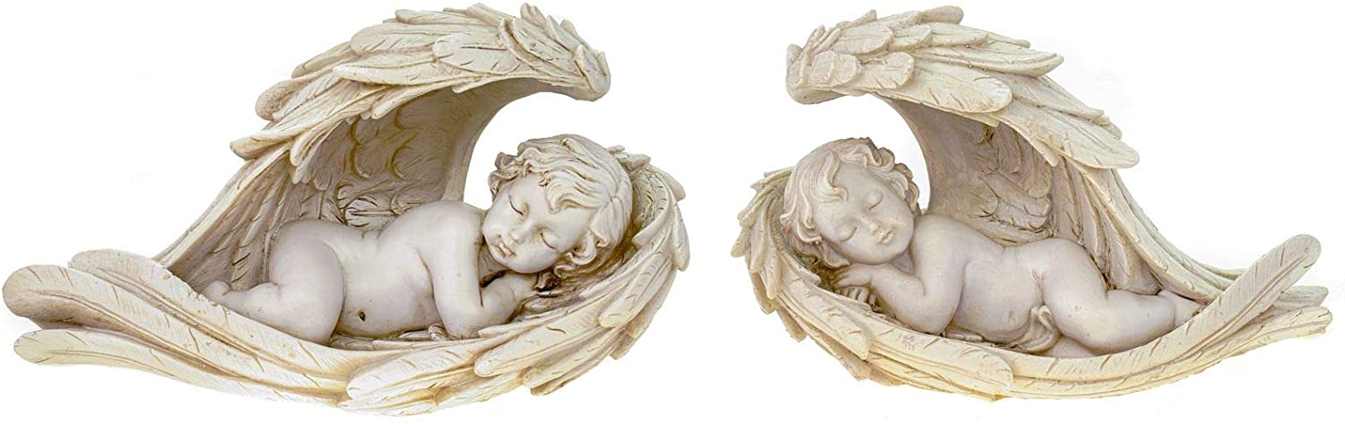 Angel lying in the wing made of poly white, 2-fold