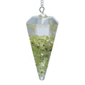 Orgonitpendel Peridot mit Facette Spitze