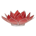 Lotus tealight holder pink/red silver