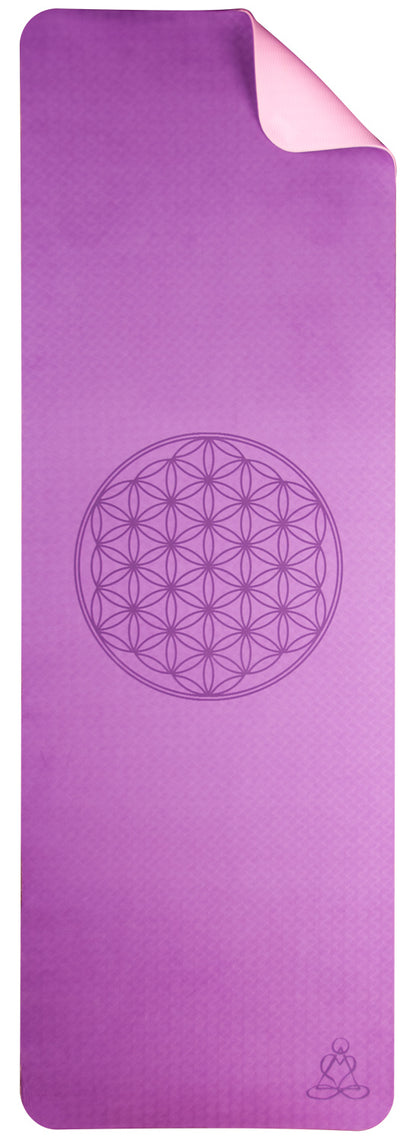 Yoga mat TPE ecofriendly - dark purple/soft purple