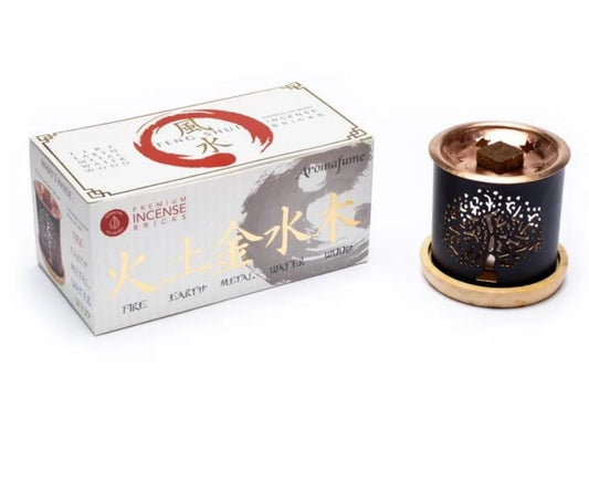 Aromafume Feng Shui set of incense curls and diffuser