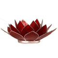 Lotus tea light holder red 1st chakra silver