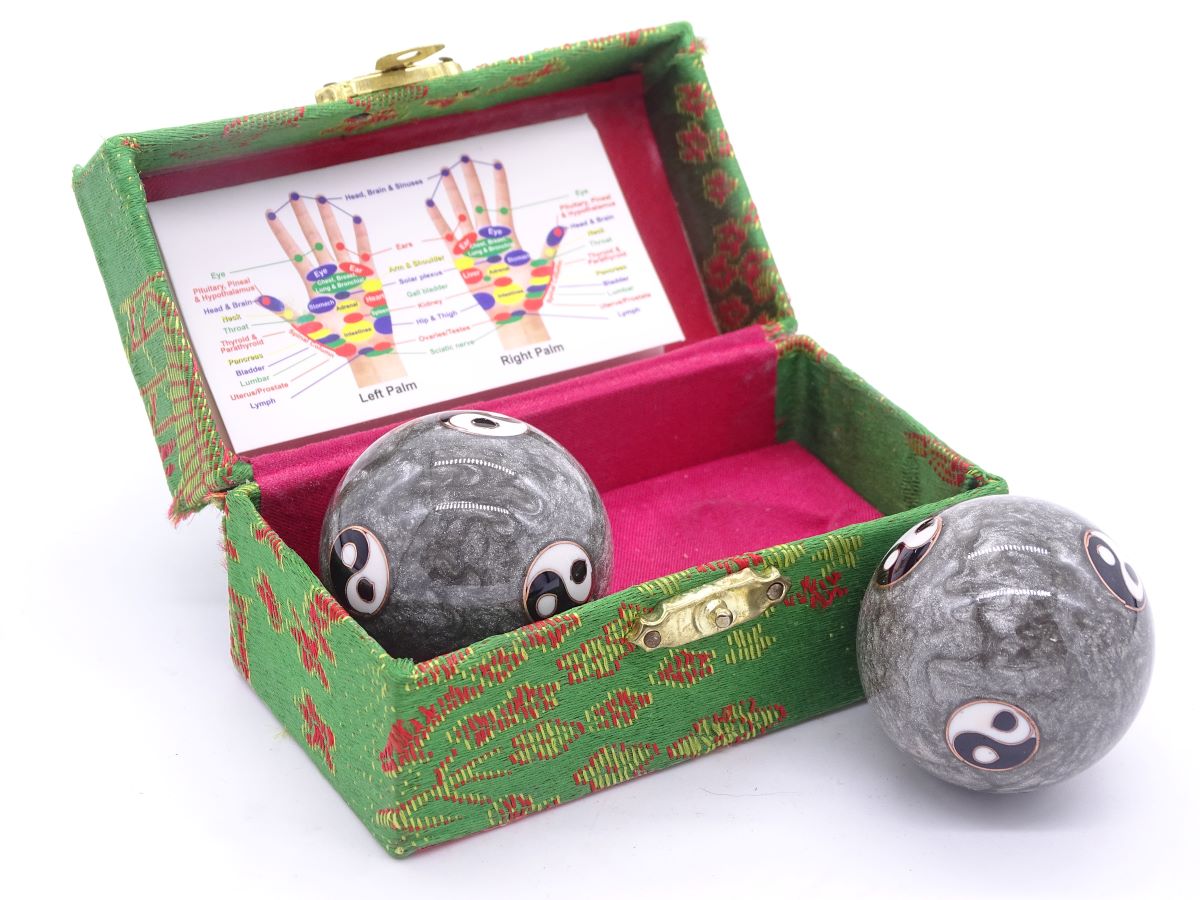 Qi-Gong balls gray (Yin Yang small) 4.0 cm