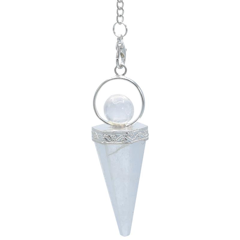 Göttin Pendel Bergkristall Spitze & Kugel