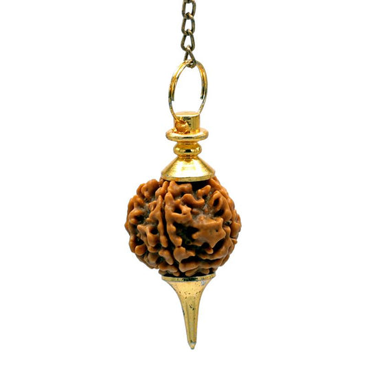 Rudraksha pendulum gold colored