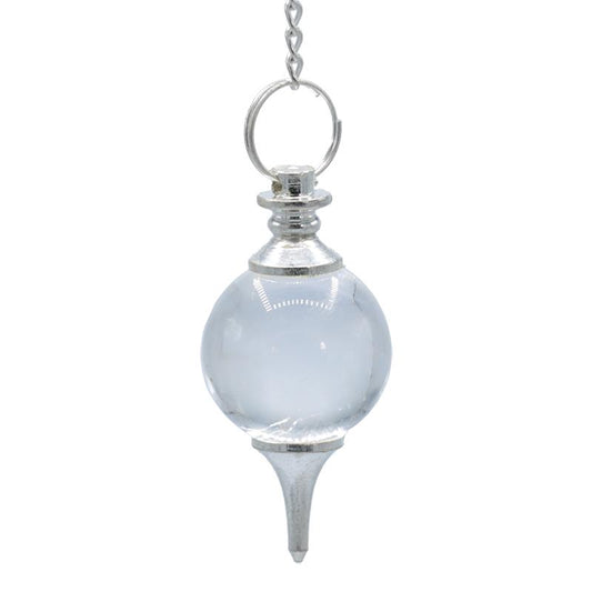 Pendulum rock crystal &amp; chakra chain