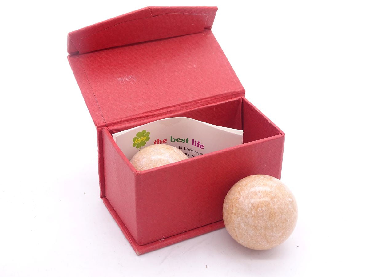 Meridian balls marble light red 4 cm