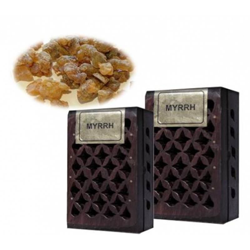 Myrrh resin mixture in a wooden box