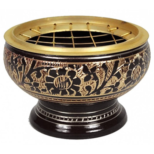 Brass incense burner for charcoal medium