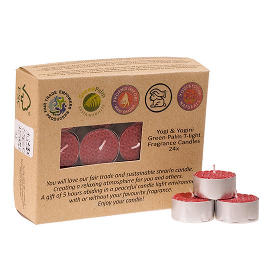 Fair trade tea lights stearin rose scent