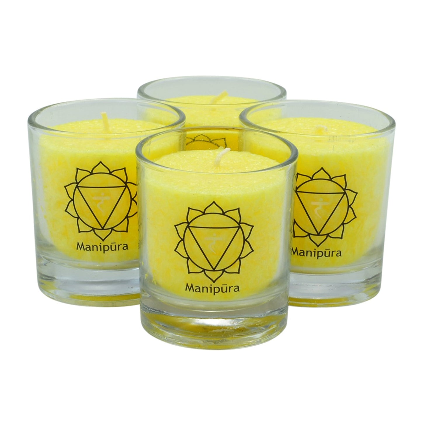 Palm Light Chakra Votive Candle, Yellow Pack of 4