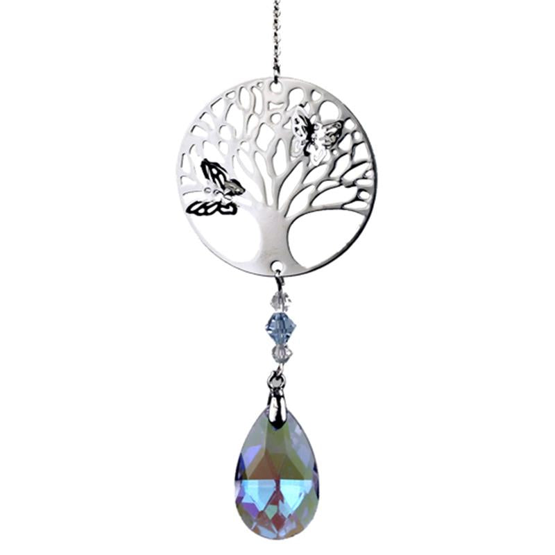 Tree of Life with rainbow crystal drops purple